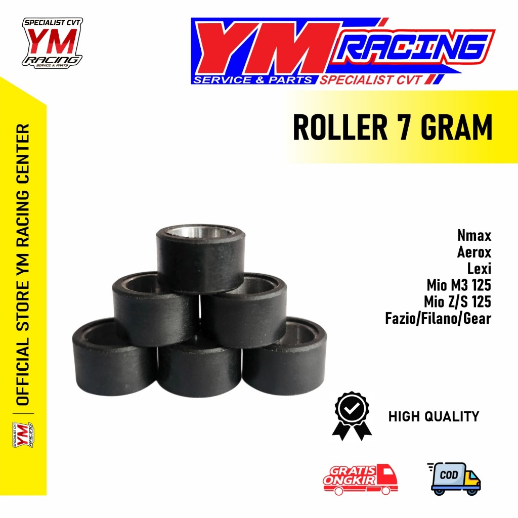 ROLLER NMAX 7 GRAM 1 SET ISI 6 BUTIR ( FILANO & GEAR ) / ROLLER 7 GRAM M3 [ ROLLER AEROX 7GRAM | ROL