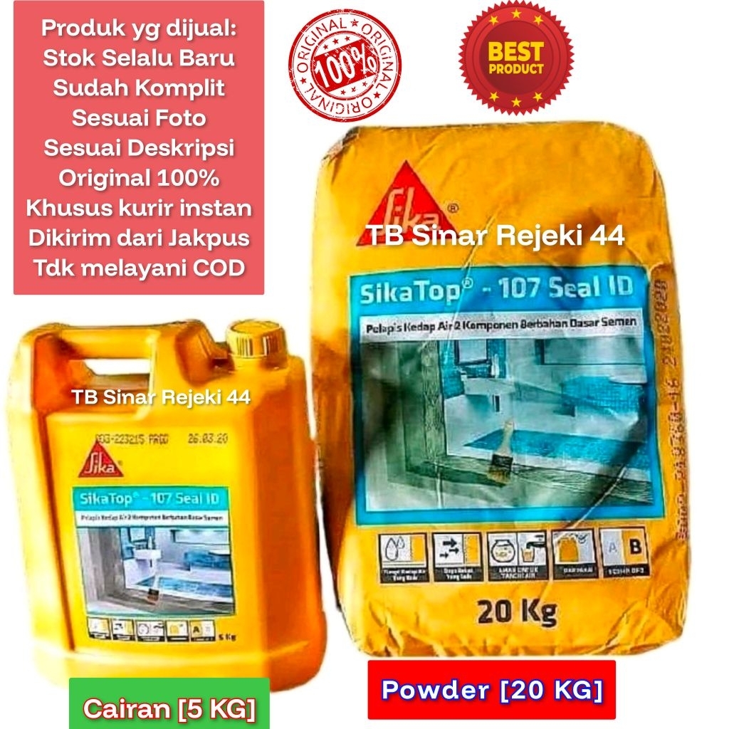 SIKATOP 107 SEAL ID 1 Set Waterproofing Pelapis 2 Komponen Anti Bocor Sika Top 25 KG TB Sinar Rejeki