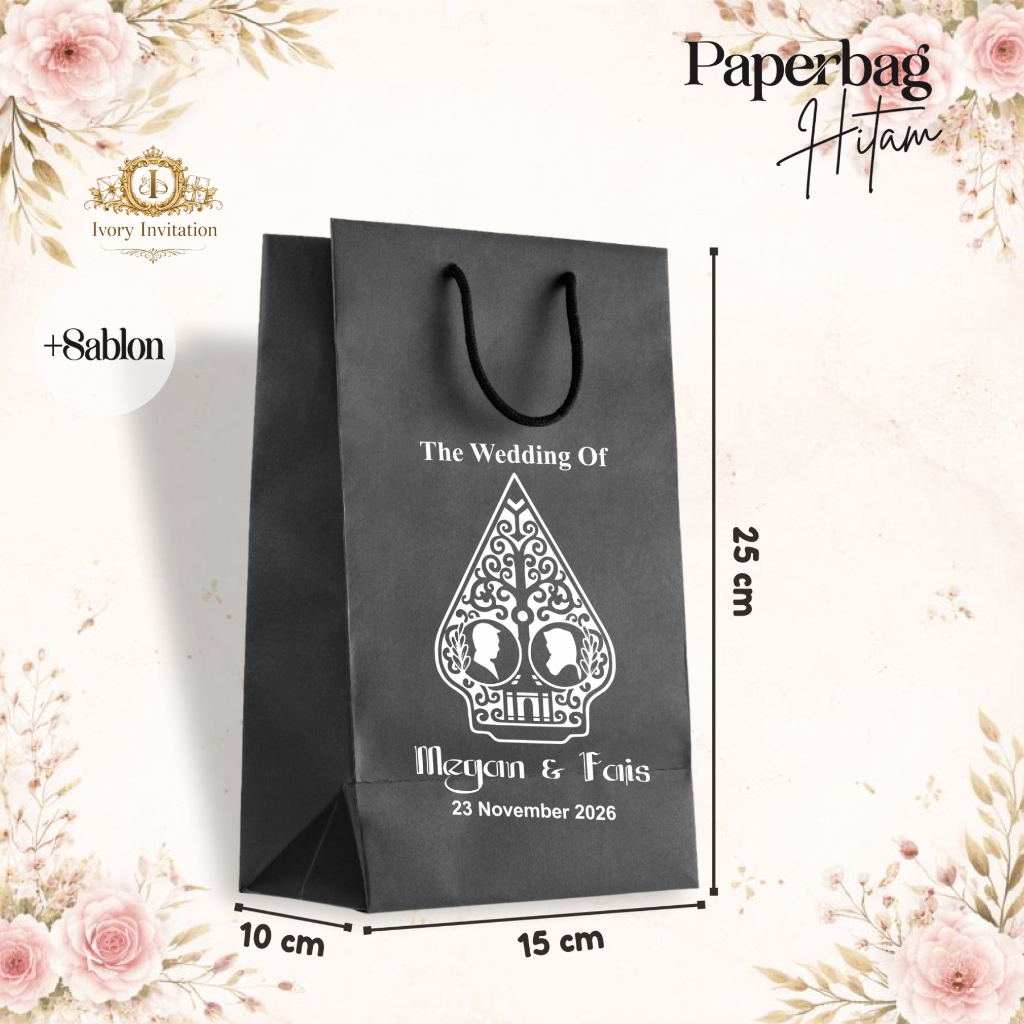 Paper Bag Kraft Sablon Custom Murah Tas Souvenir Pernikahan, Hajatan & Khitan Minor 100