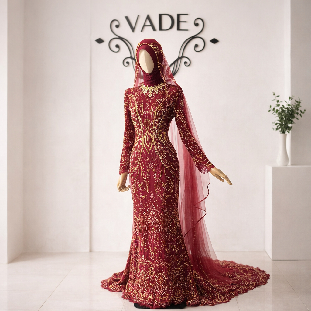Kebaya Premium Wanita, Kebaya Gaun Mewah, Kebaya Pengantin Modern, Kebaya Pesta Elegan, Kebaya Merah