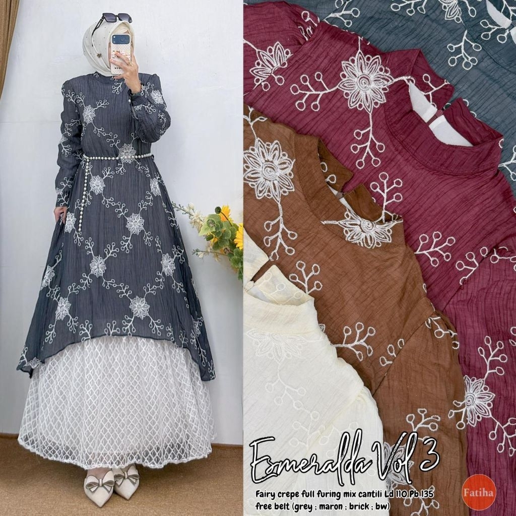 PAULITA RATUSA SET HIJAB ESMERALDA ZOYYA FLOWER GILDA KINTA MAESA MAISYA ALICE FITRI ERVINA DRESS BY