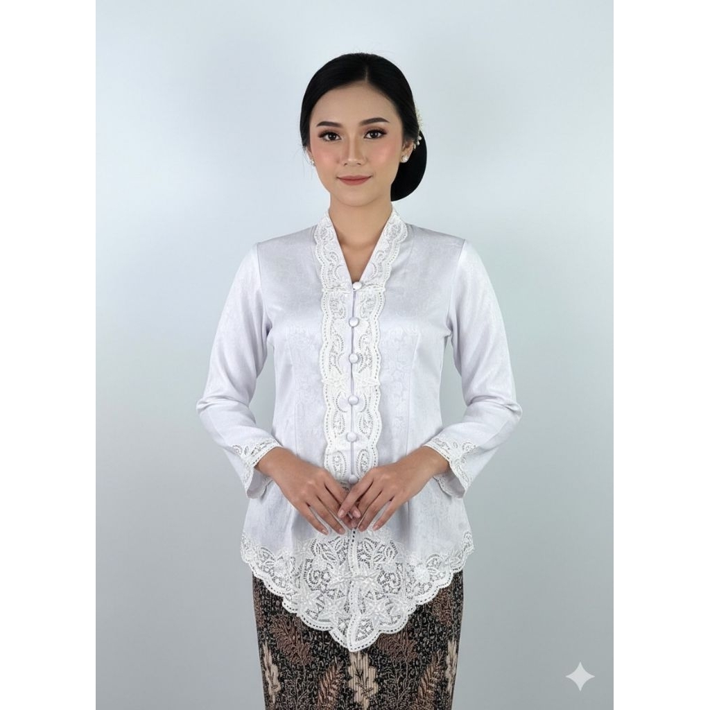 Sircinta Atasan Kebaya Bordir Jadi Putih, BW | Kebaya Encim Bordir Tasikmalaya | Kebaya Sunda bySC