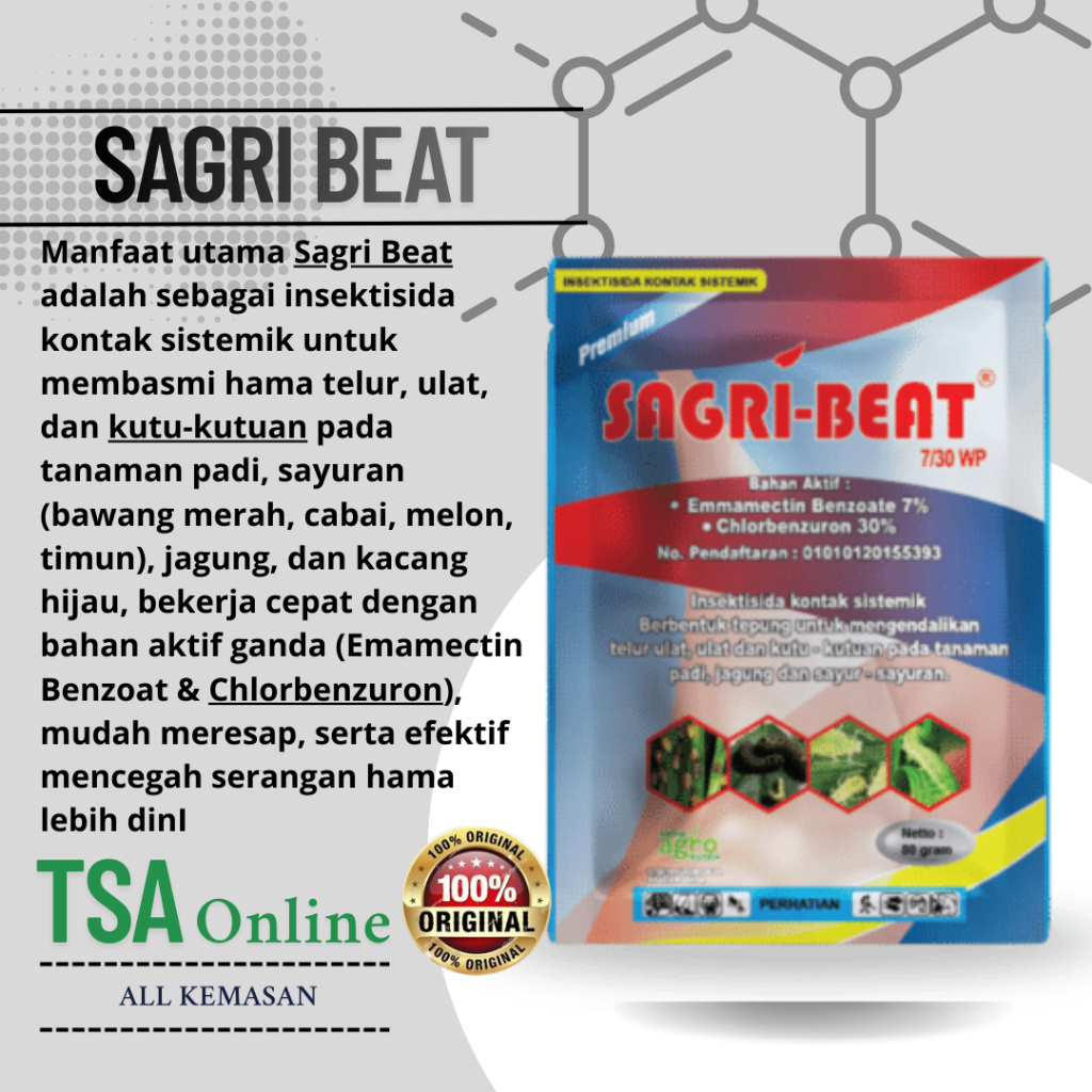 Insektisida SAGRI-BEAT 7/30 WP Kemasan 200 gr. / Sagri Beat