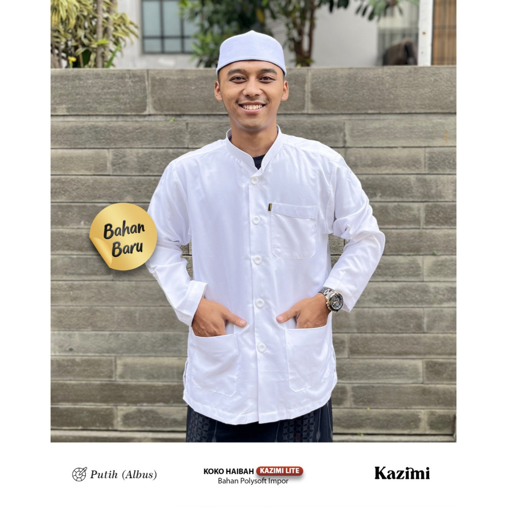 Baju Koko Haibah Kazimi Lite Putih