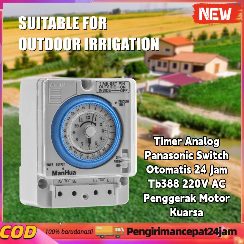 CLEARANCE  Timer Panasonic Timer Analog 24 Jam Otomatis TB388 Timer Analog Switch Panel Penghemat Li