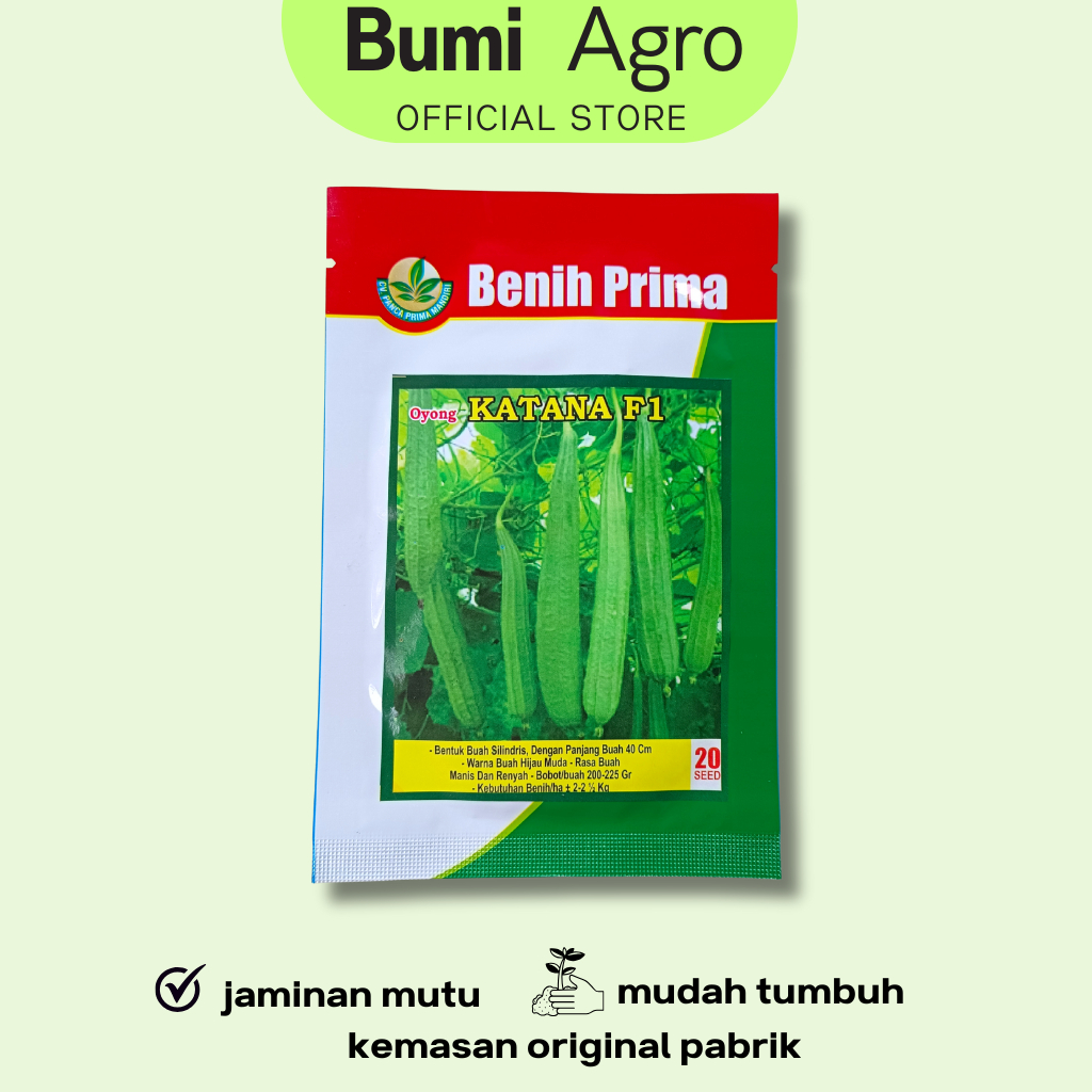 Benih Gambas Oyong Hibrida isi 10 gram KATANA F1 cap Benih Prima Unggul Lebat