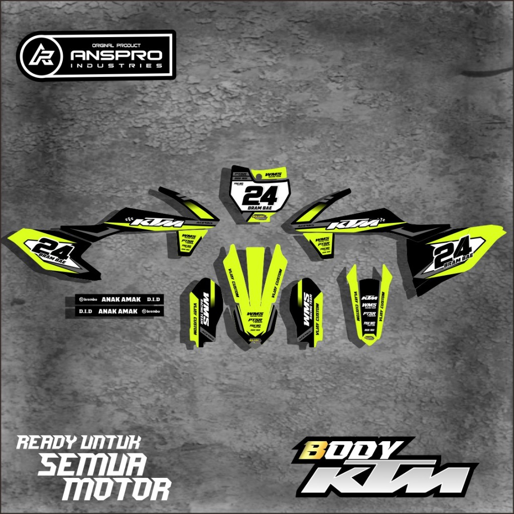 DECAL KTM 85/250 FULL BODY STIKER PELINDUNG BODY MOTOR KTM 85/250 FREE REQUEST