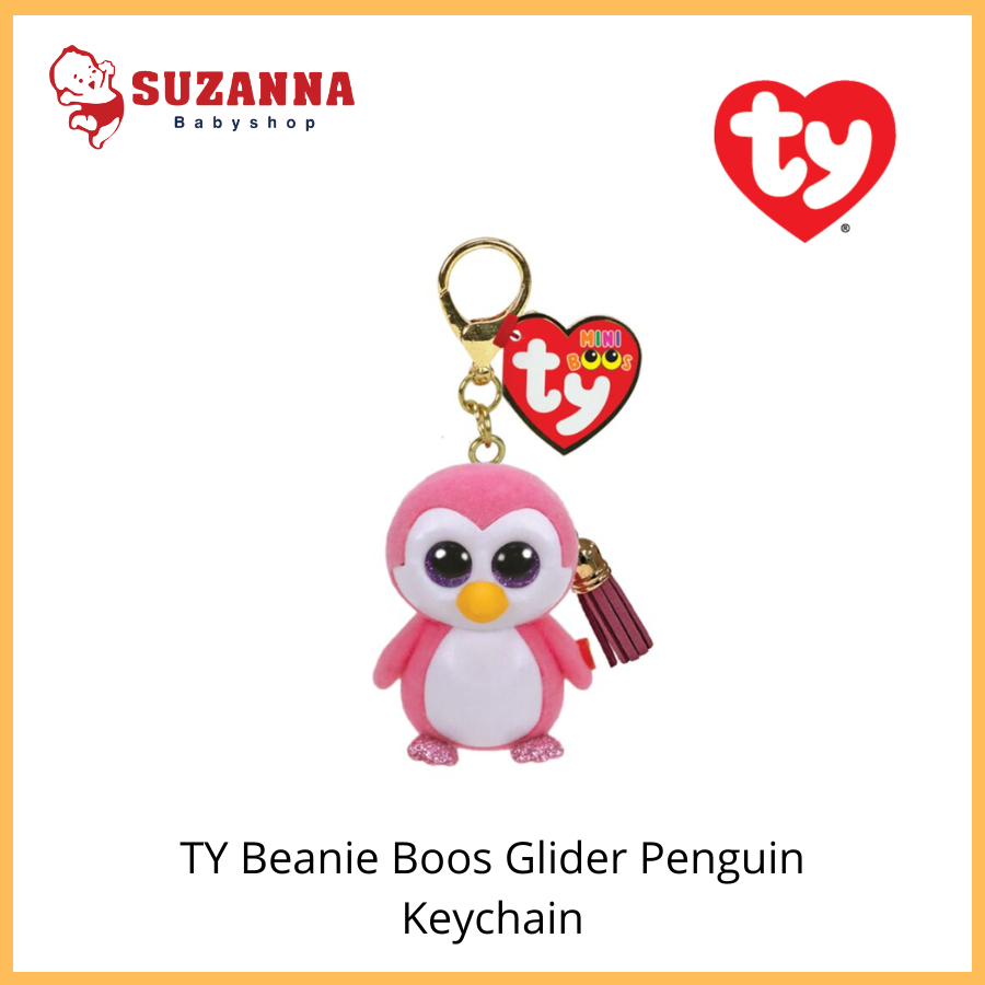 TY Beanie Boos Glider Penguin Keychain - Gantungan Kunci Boneka