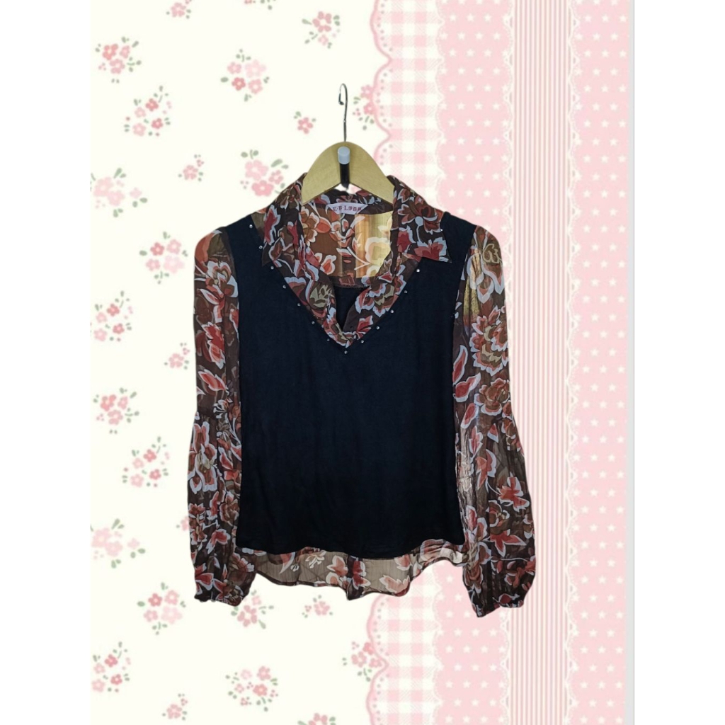 y2k Kawai Vintage Floral Top Shoujo 2000's