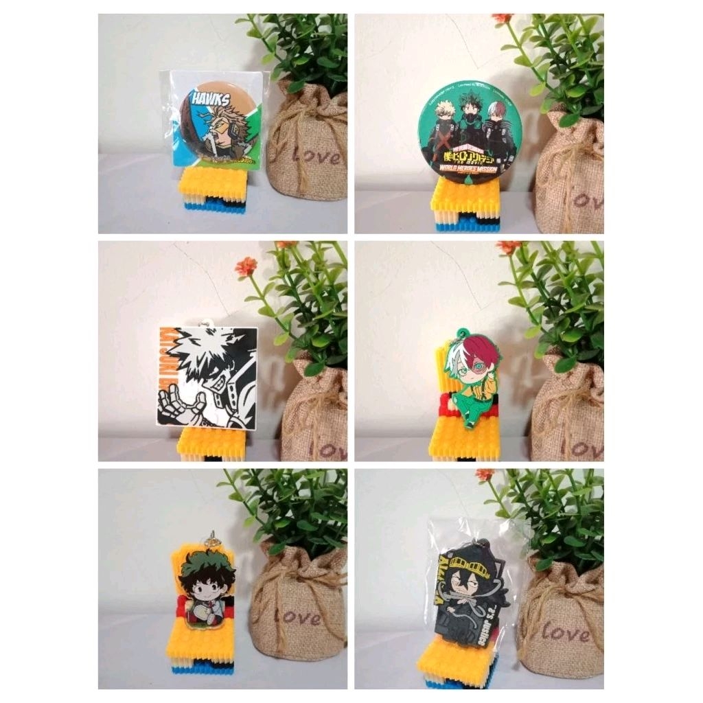My Hero Academia MHA BNHA rubber akrilik pin merch Deku Izuku Midoriya, Todoroki Shoto, Katsuki Baku