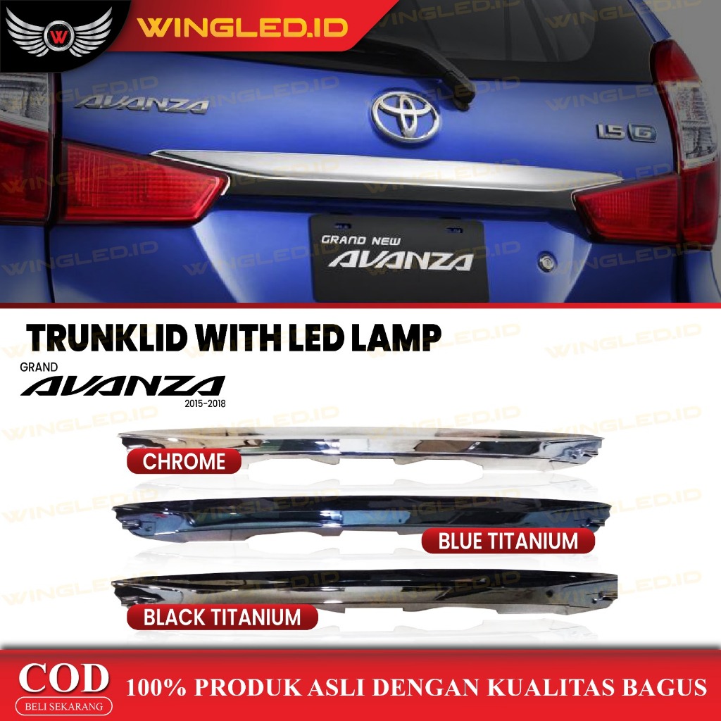 Trunk Lide Grand Avanza 2015-2018 Chrome / Black Titanium / Blue Titanium Aksesoris Mobil
