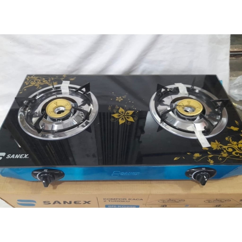 Kompor gas kaca 2 tungkuSN KG208 k2merk sanex