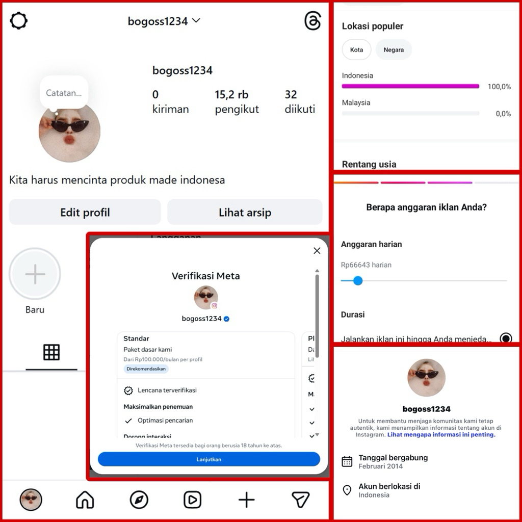 AKUN INSTGRAM CENTANG BIRU