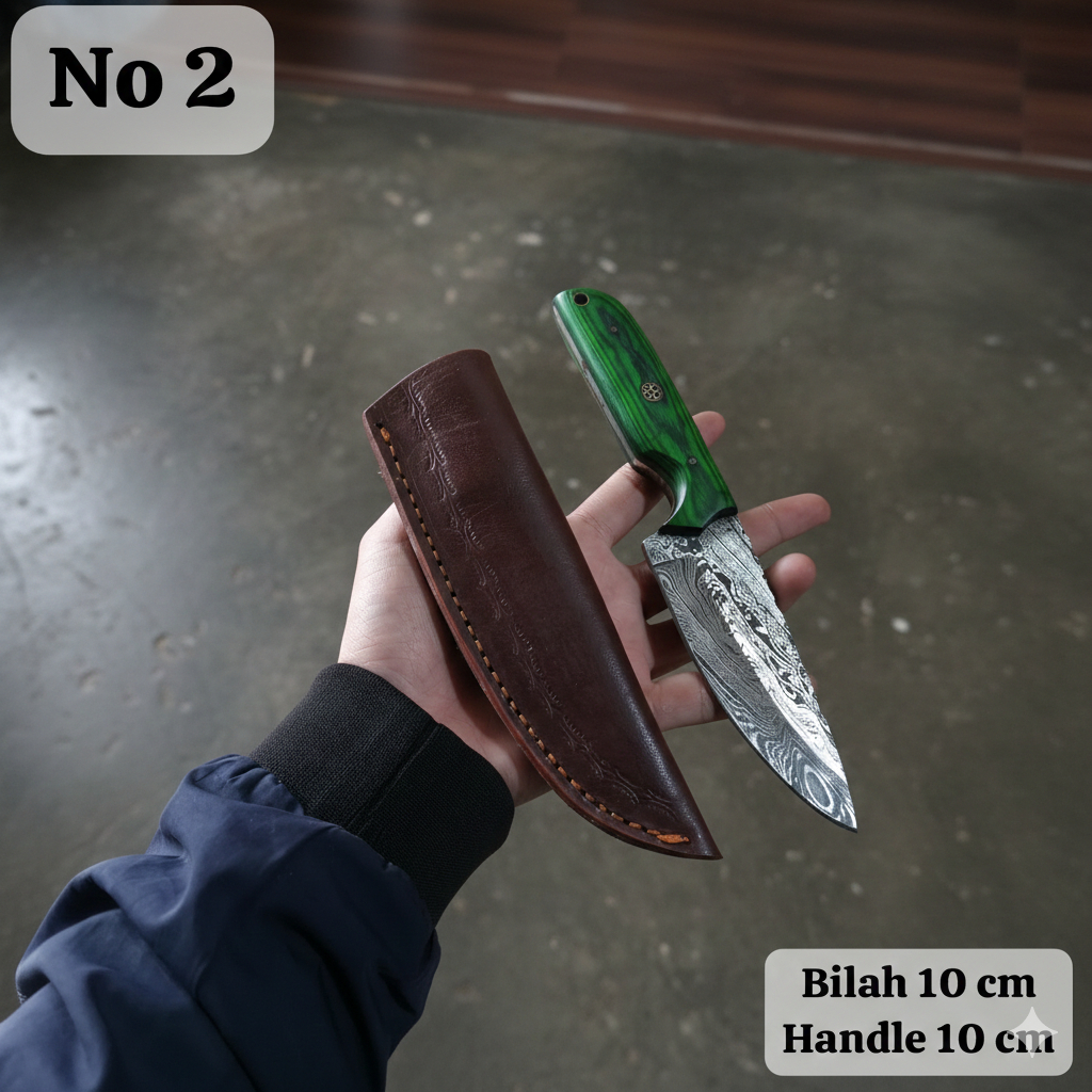 HK Pisau Dapur I Pisau Survival I Pisau Multifungsi Damascus I Pisau Damascus Original