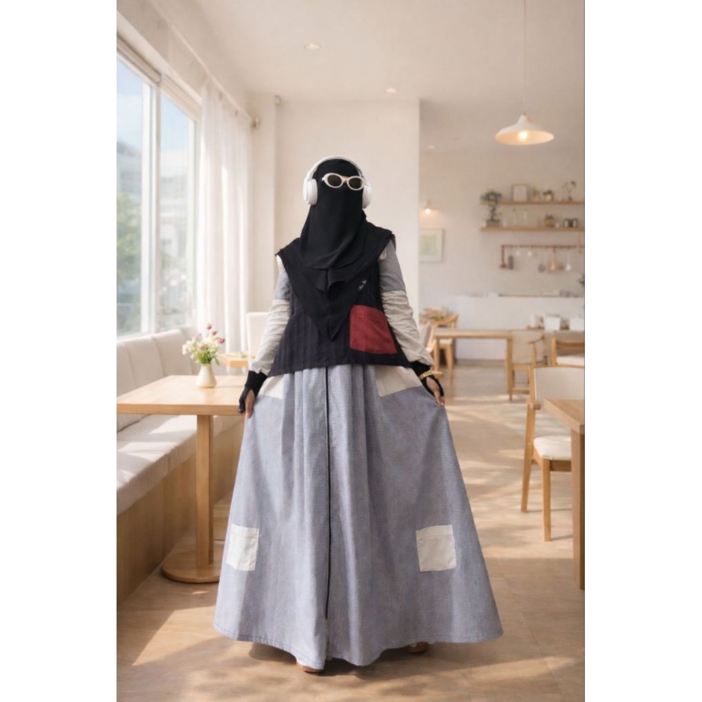 set rok kamilia dan gamis set arsyila by simply laisa