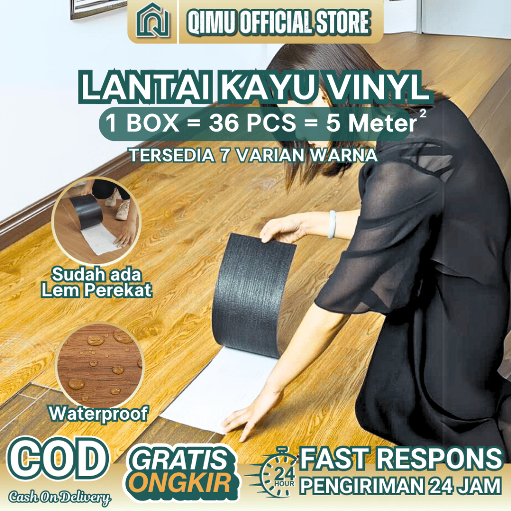 Lantai Vinyl Kayu Premium 1 Dus (36PCS) Lantai Vinyl Kayu Premium Vinyl Lantai Parket Kayu SPC Lanta