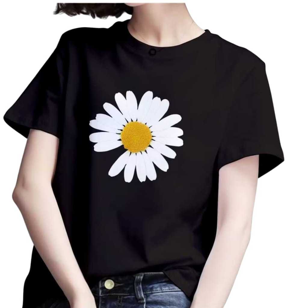 Tshirt bunga daisy/tumbler tee bunga daisy/kaos atasan wanita dewasa