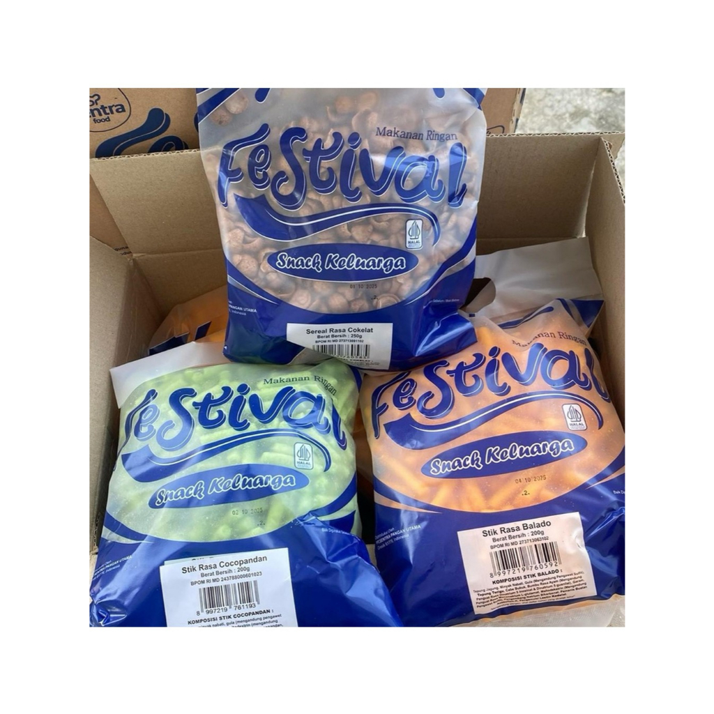 Festival Snack Stik Aneka Rasa 200gr / Festival Snack Sereal 250gr - Stik