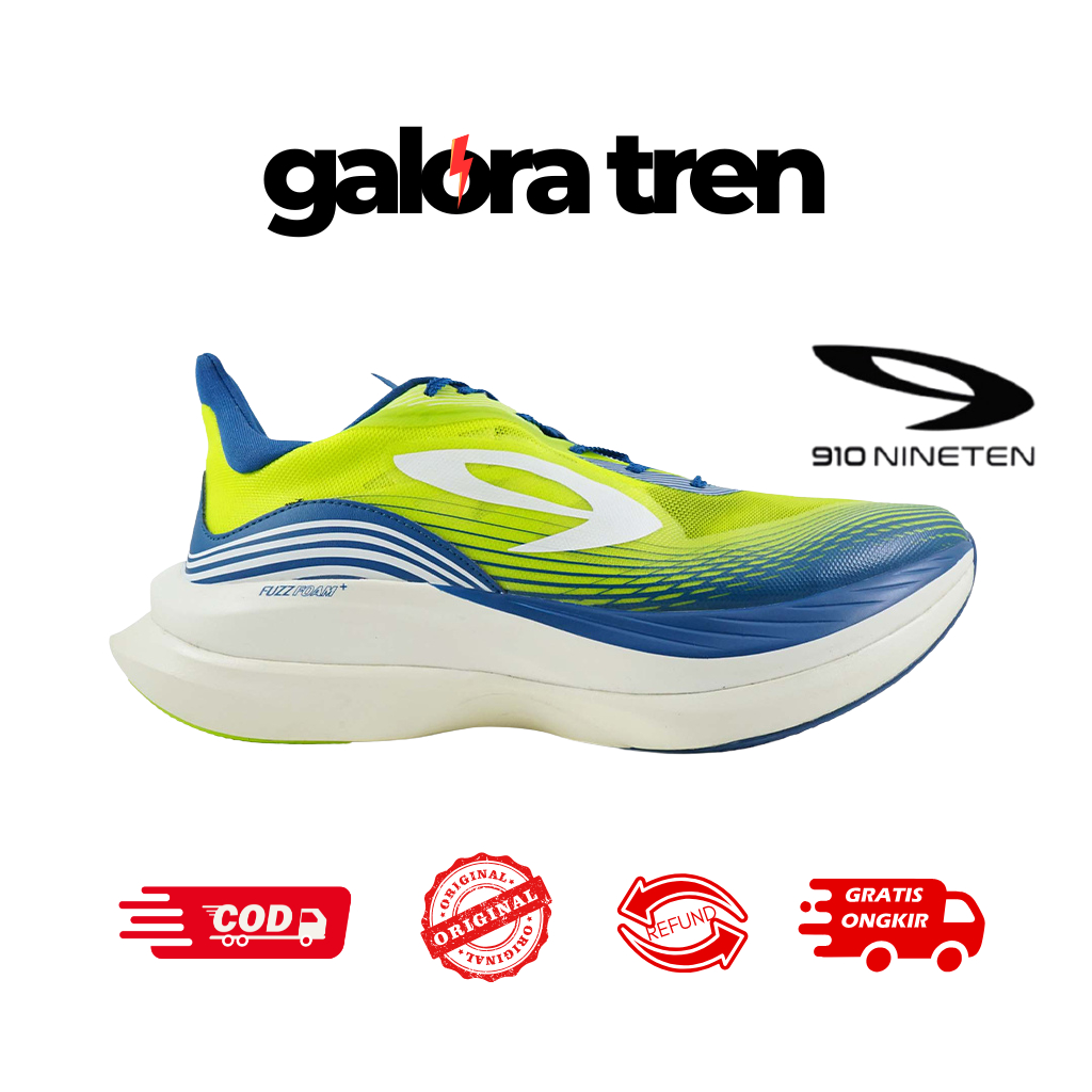 HAZE PRO HIJAU 910 / Sepatu Lari Carbon Plate / Carbon Plate 910 / Haze Pro Hijau Neon Putih Gading