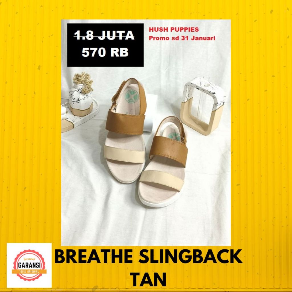 SALE sandal sepatu Hush Puppies wanita seri BREATHE SLINGBACK 100% original