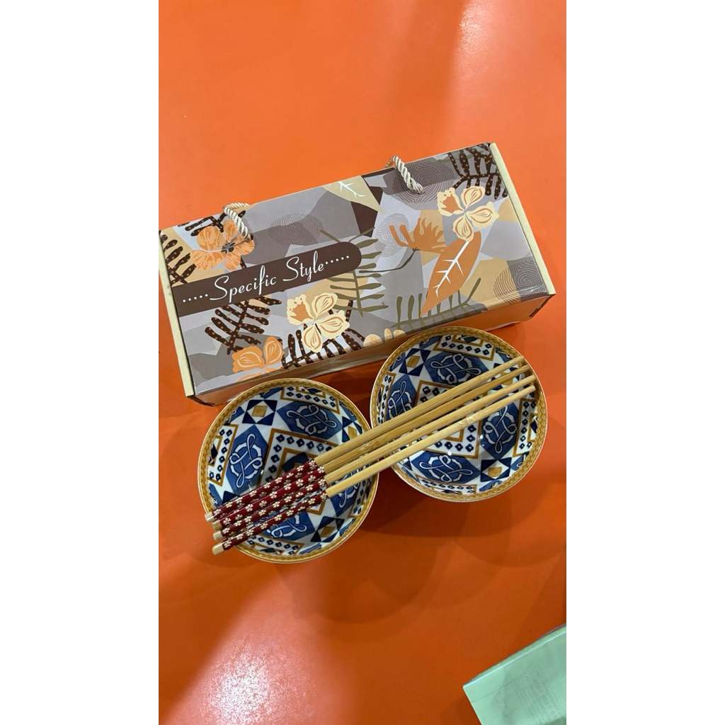 Hampers Mangkok Set | Hampers Mangkok Keramik Gift Set | Hampers Souvenir Bohemian Style