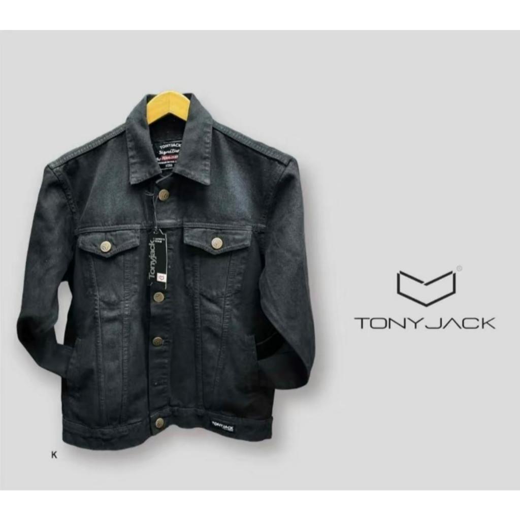 TONY JACK JAKET JEANS PRIA DEWASA BAHAN DENIM UKURAN JUMBO TERSEDIA SIZE M-L-XL