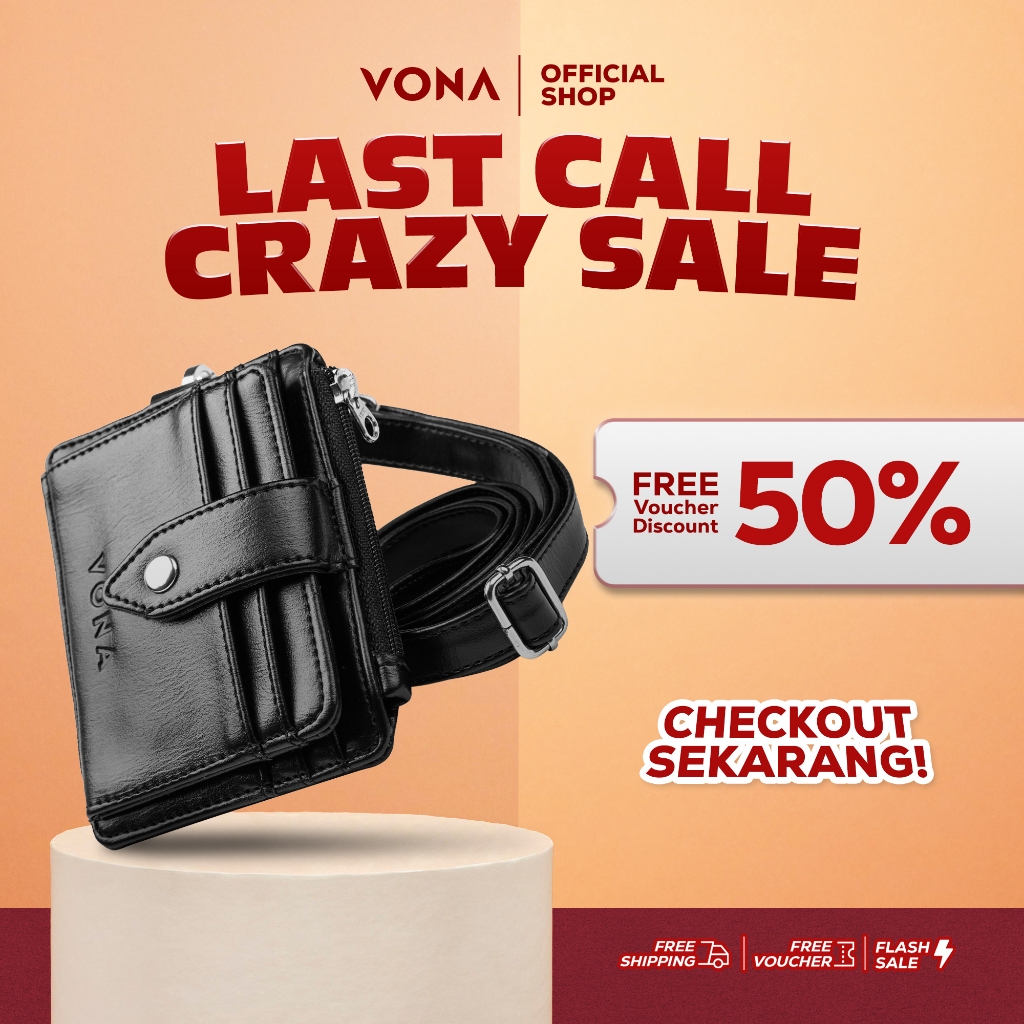 VONA Xenos ID Card Holder - Dompet Kartu Pria Wanita dengan Lanyard