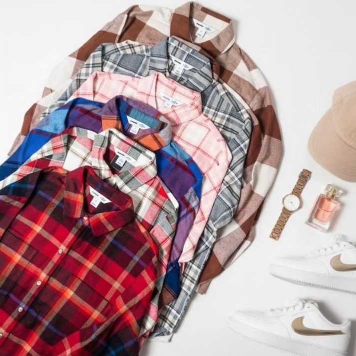 Kemeja Flannel Wanita Old Navy Loose Fit Original | Flanel Wanita Lengan Panjang XS–2XL