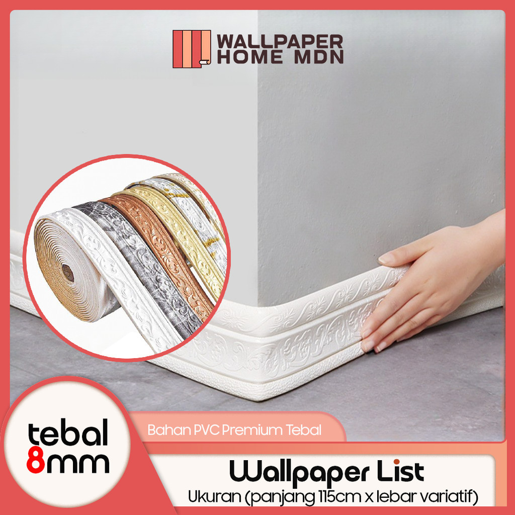 WALLPAPER HOME - Wall Stiker Dinding 1.15 Meters Wallpaper Tebal Tiang Busa Pelindung Tepi Dinding A