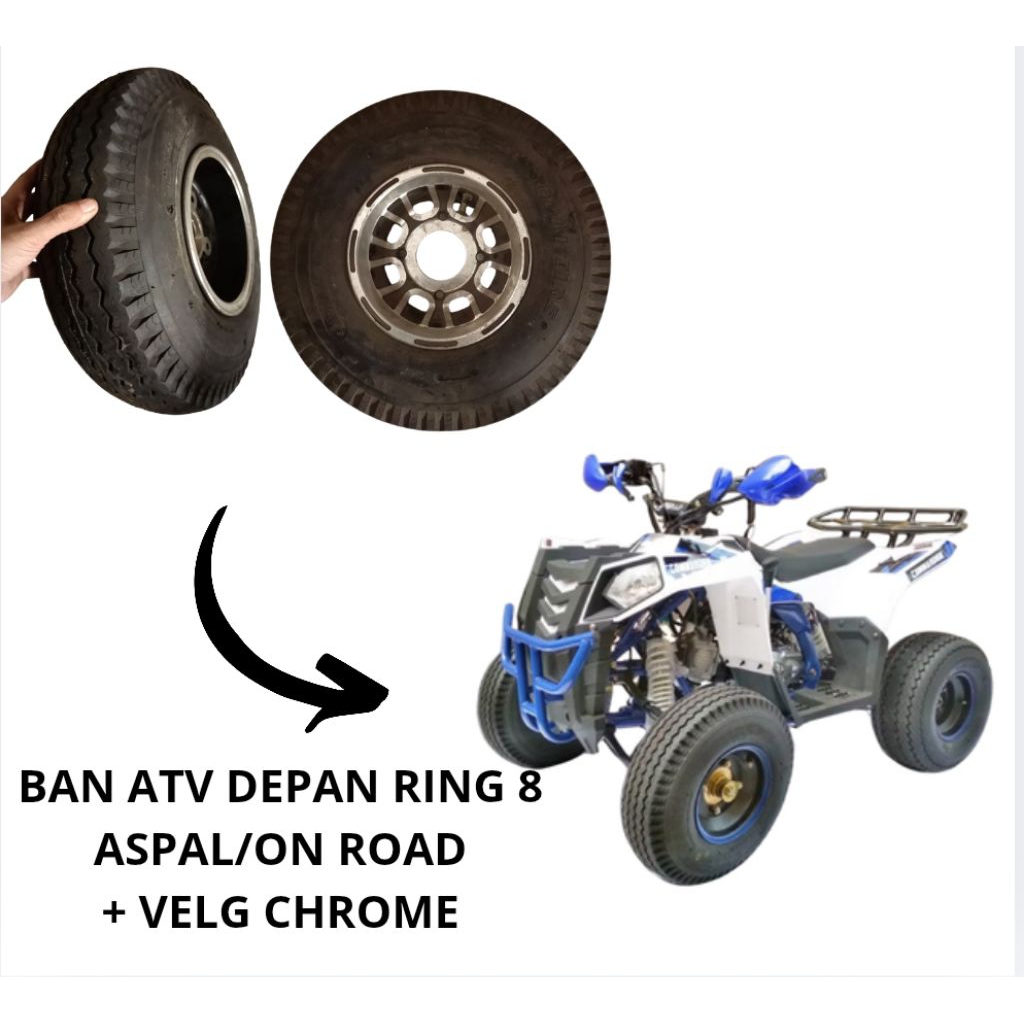 Ban depan ATV 125cc ring 8 onroad/aspal tapak halus bisa untuk semua merk atv 125cc