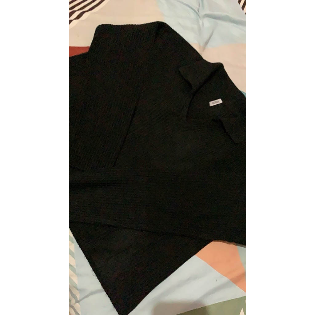 knitwear/sweater hitam lengan panjang by nigoo.id