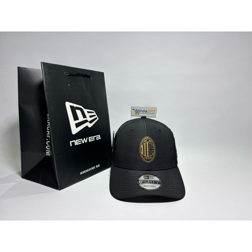 Topi NEW ERA 9Forty Black Gold AC MILAN Original