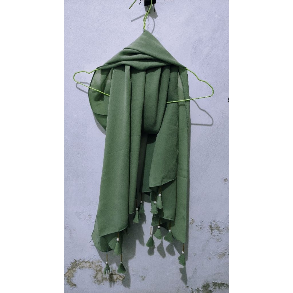 Pashmina Preloved hijau tosca