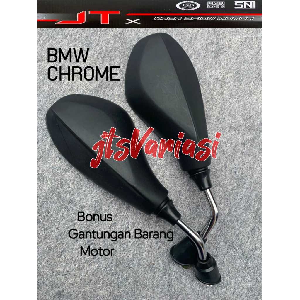 Spion Motor Model Europe BMW Tangkai Pendek Chrome Semua Tipe Honda