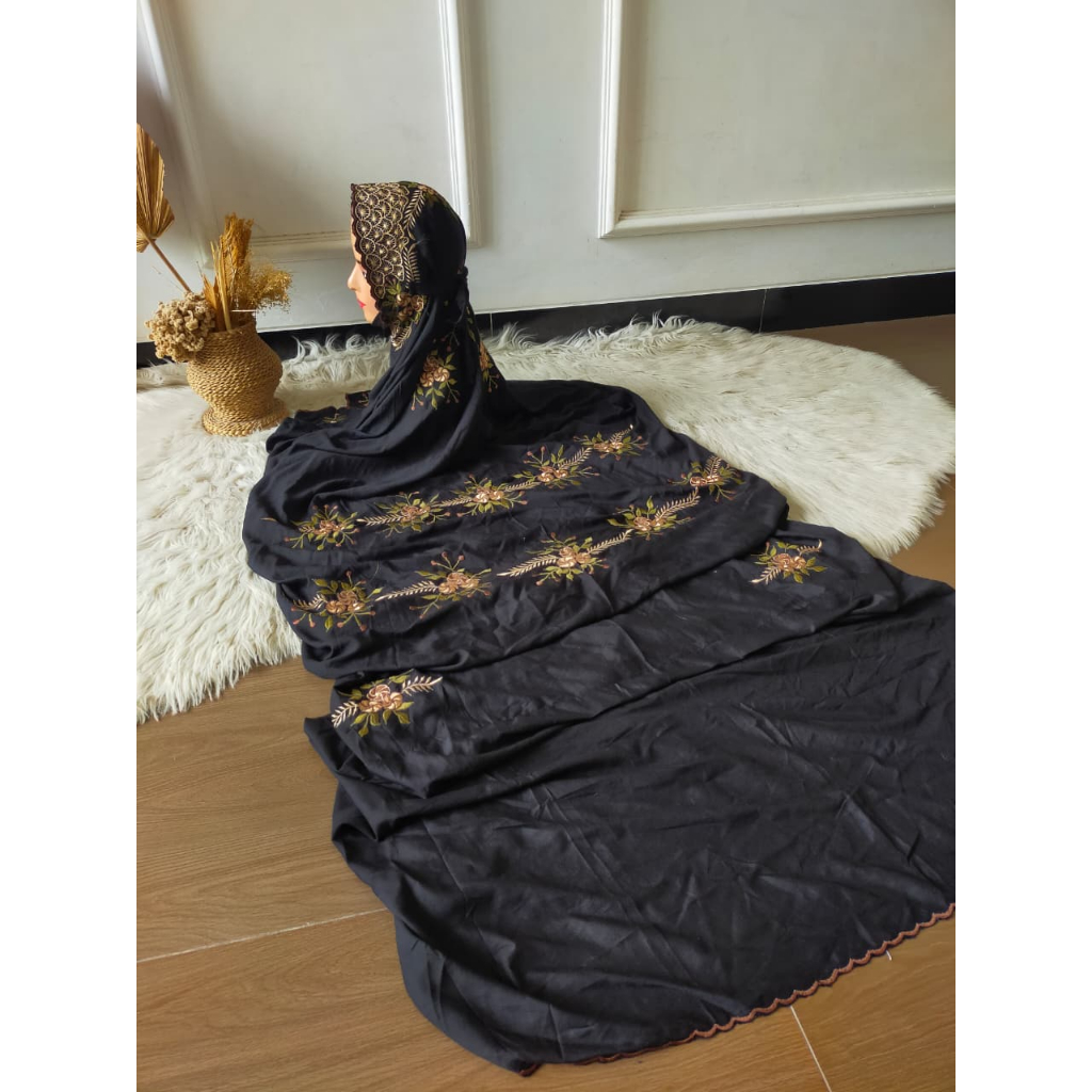 Mukena Terusan Rayon Jumbo Bordir