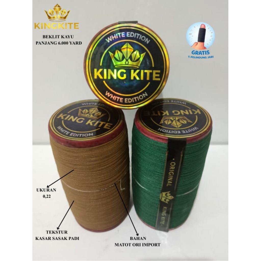 Gelasan Matot KINGKITE WHITE 6000 yard klos kayu