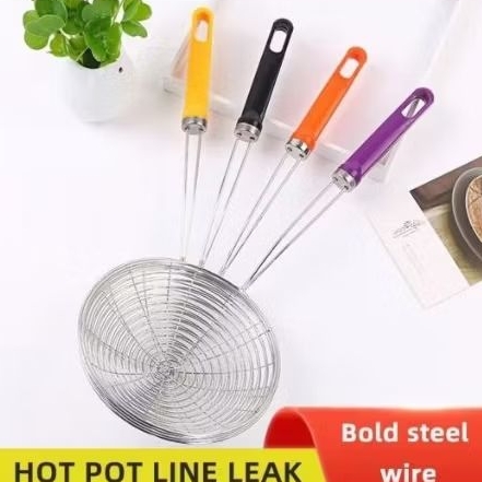 Serok Penggorengan Gagang Warna /Serok Saringan Minyak