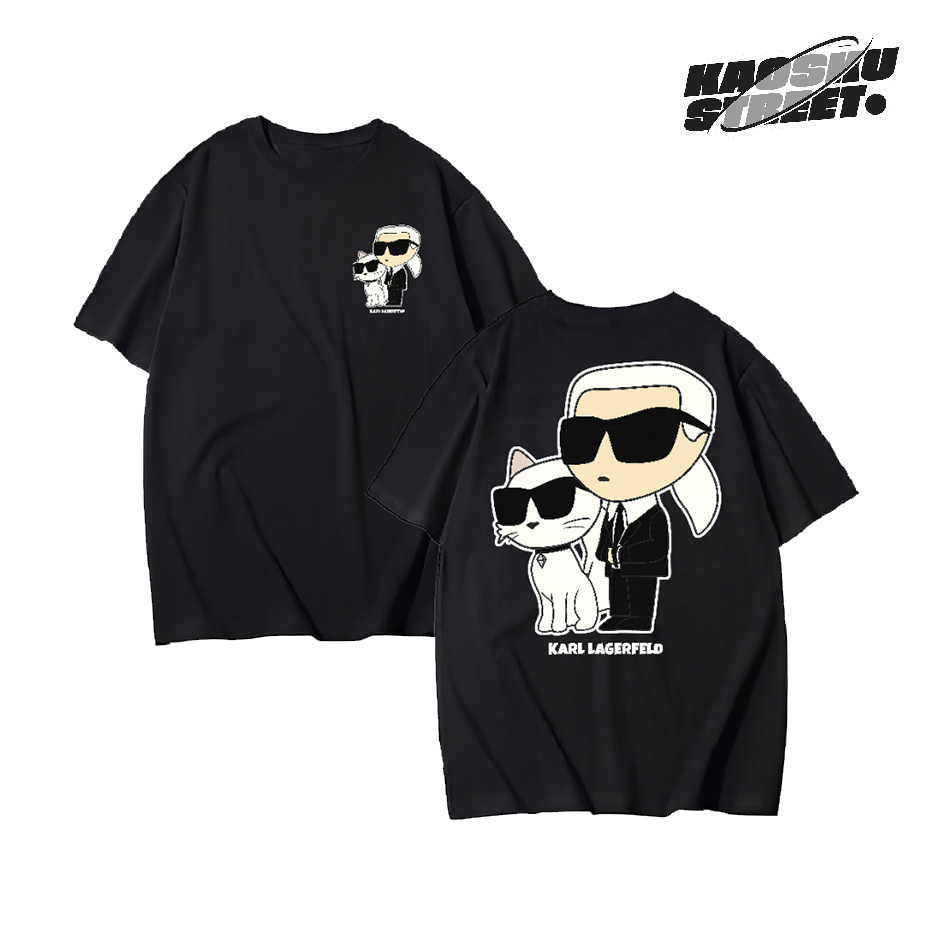 KaoskuStreet Kaos KARL LAGERFELD Regular Fit Cotton Baju Pria 24s Lengan Pendek Atasan Tshirt Distro