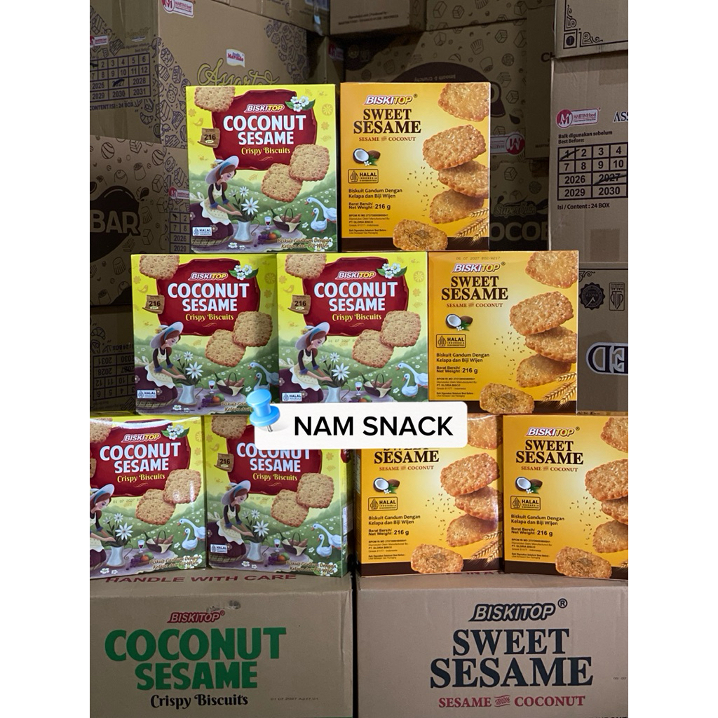Biskitop Sweet Sesame / Coconut Sesame 1 karton 216 x 10 pcs