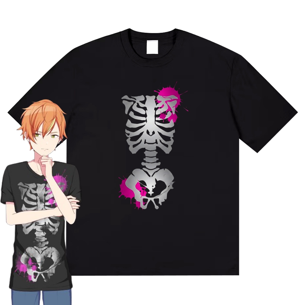 kaos anime manga Project Sekai Shinonome Akito coseplay versi tengkorak badan
