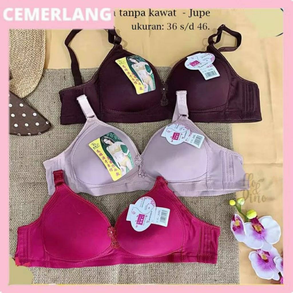 bra terbaru tanpa kawat size  jumbo elastis busa tebal