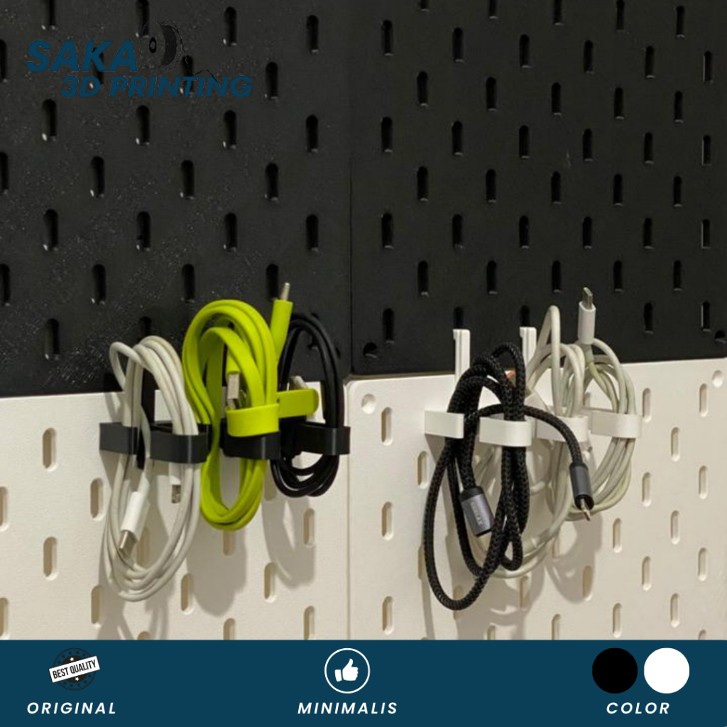 Cable Holder Pegboard ikea skadis – Organizer Kabel Minimalis