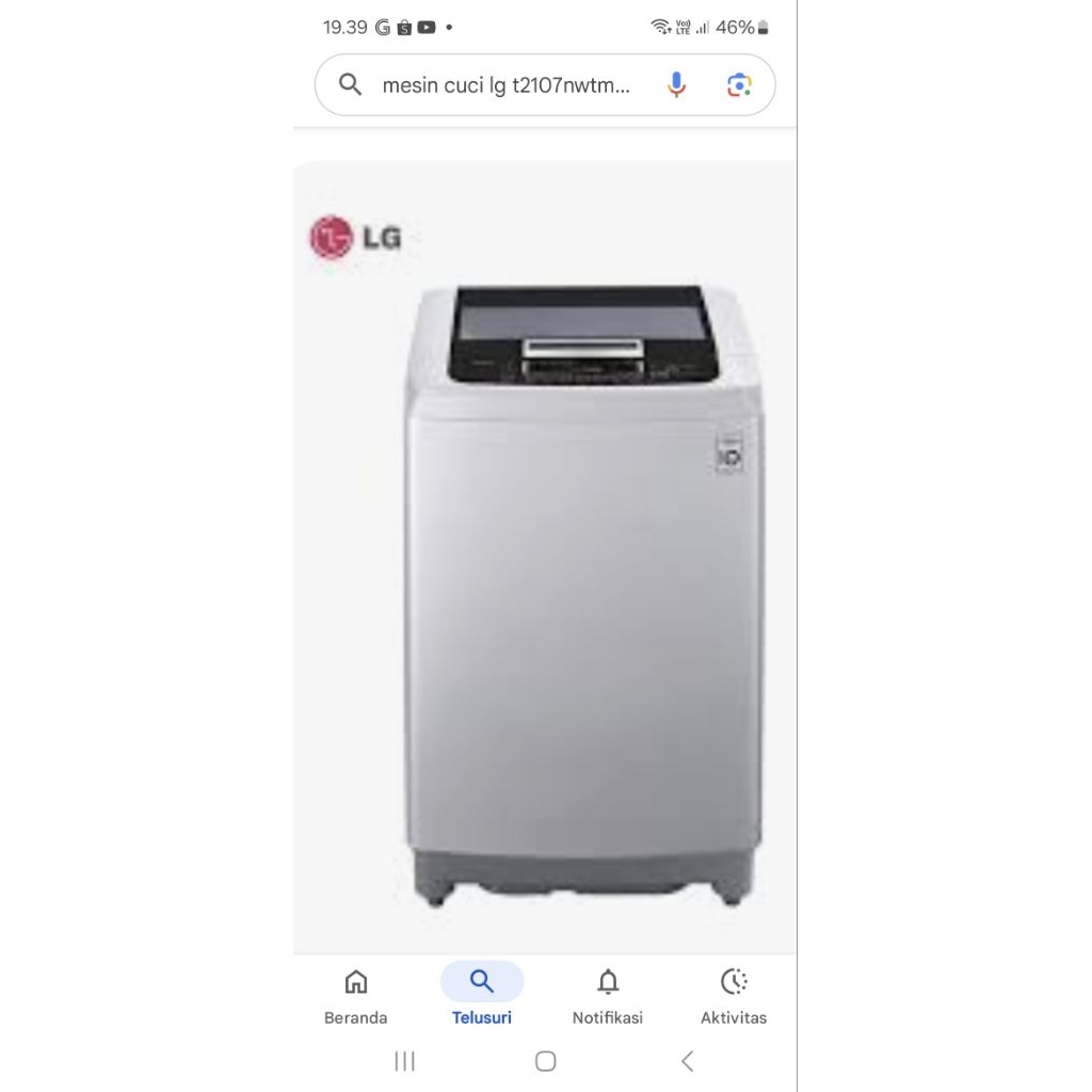 LG T2108NBTM mesin cuci 1tabung 8kg