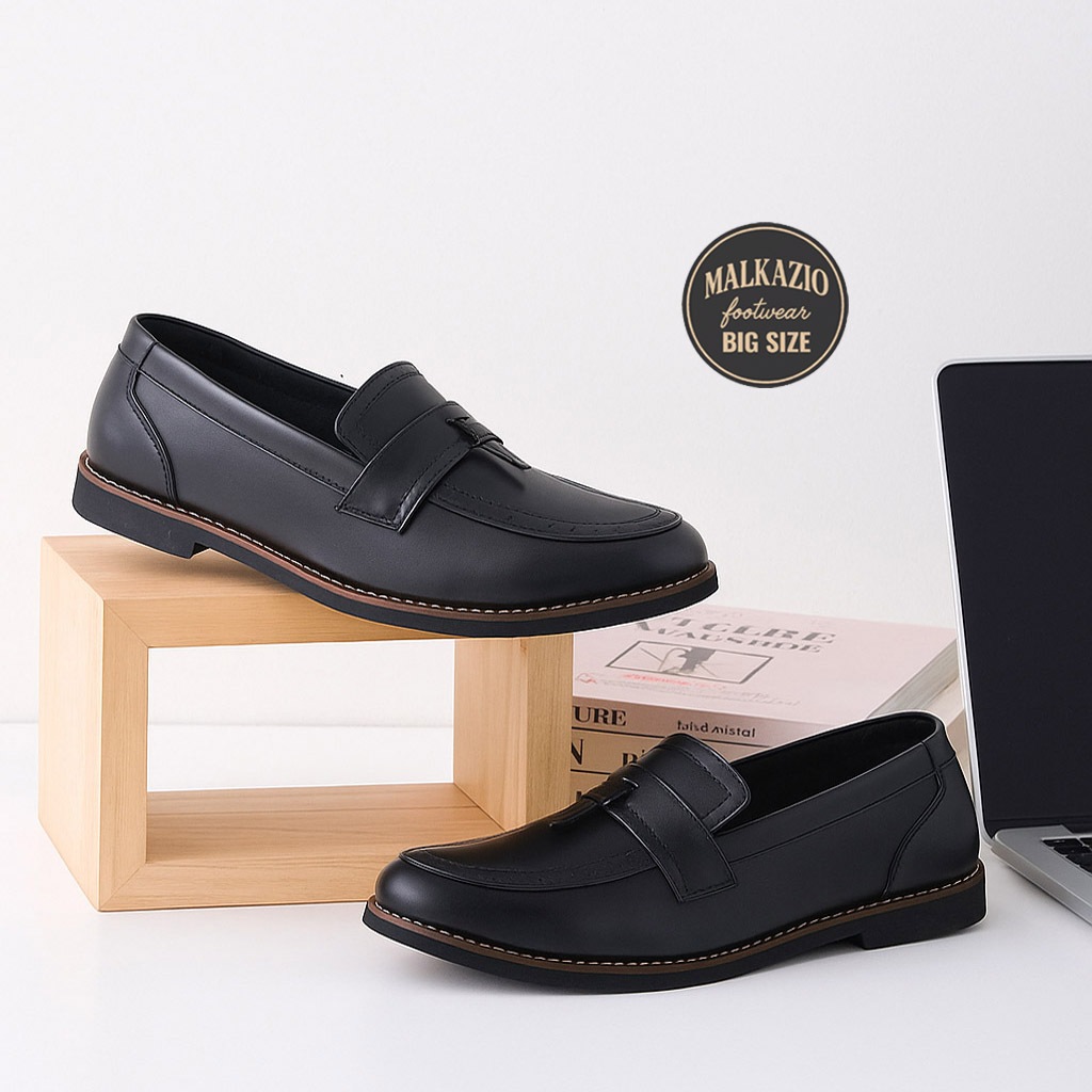 Malkazio - Jeff Loafers X-02 | Sepatu Pantofel Pria Ukuran Jumbo Big Size 44 45 46 47 48