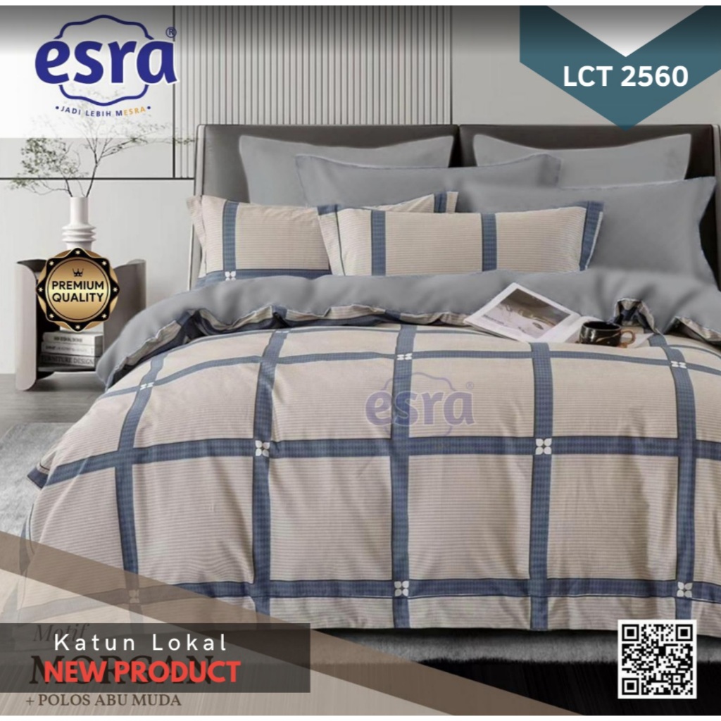 Toko Yovo Sprei STAR Sprei Katun Korea Minimalis Kotak Premium Sarung Bantal Frame Ukuran Standar 90