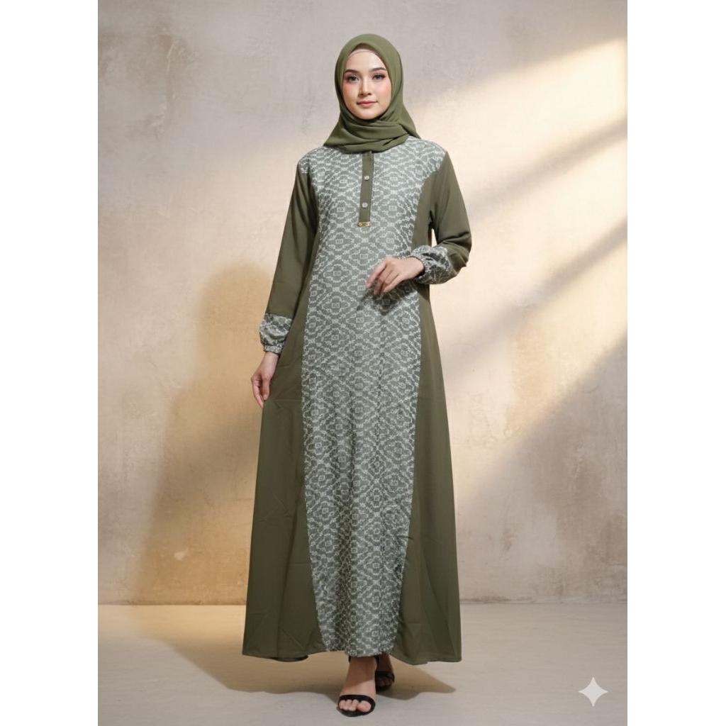 Gamis safira gamis cantik simple bahan jaguar adem dan jatuh