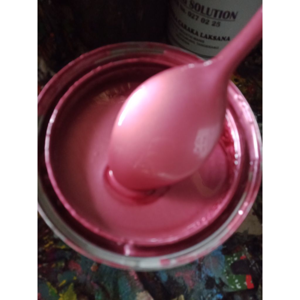 CAT PU WARNA PINK  SILVER BUAT DASARAN CAT CANDY RED /DOFF/GLOSSY