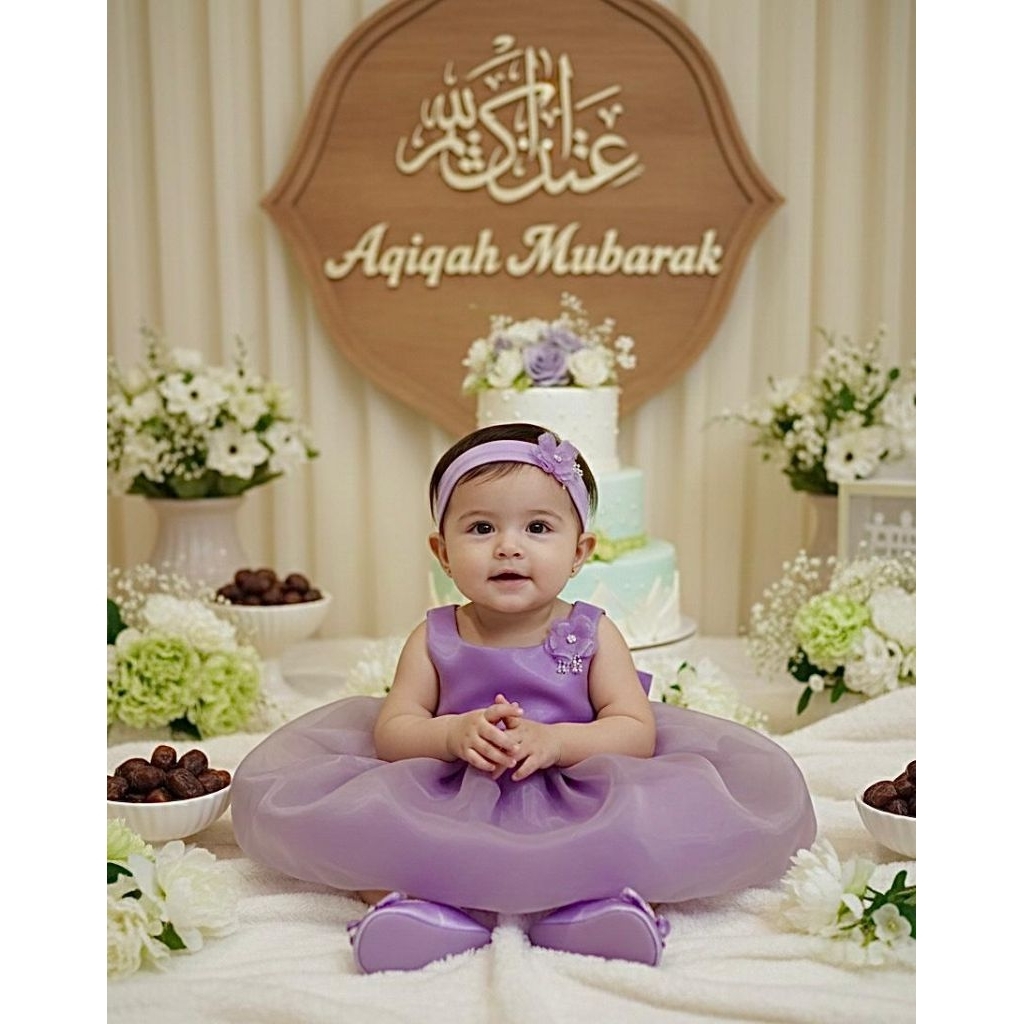 Gaun Bayi Mirror Organza Elegan Premium Korean Style