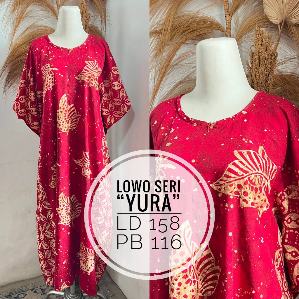 LAMOZA Daster Lowo Kalong Kelelawar Batik Cap Pekalongan Resleting Depan Kelelawar Busui Rayon Super