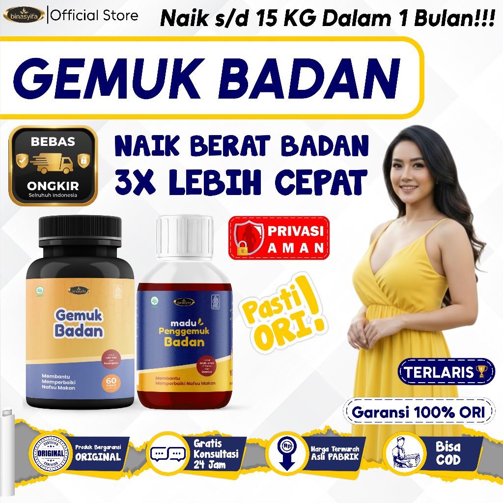 Obat Penggemuk Penambah Berat Badan Permanen Naik 15Kg Ampuh